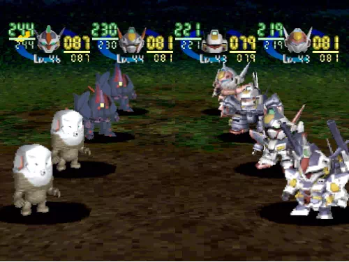 ザラブ星人2体とトーラス2体との戦闘画面