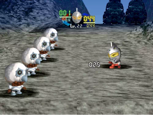 ウルトラセブンのHPが001まで減った戦闘画面